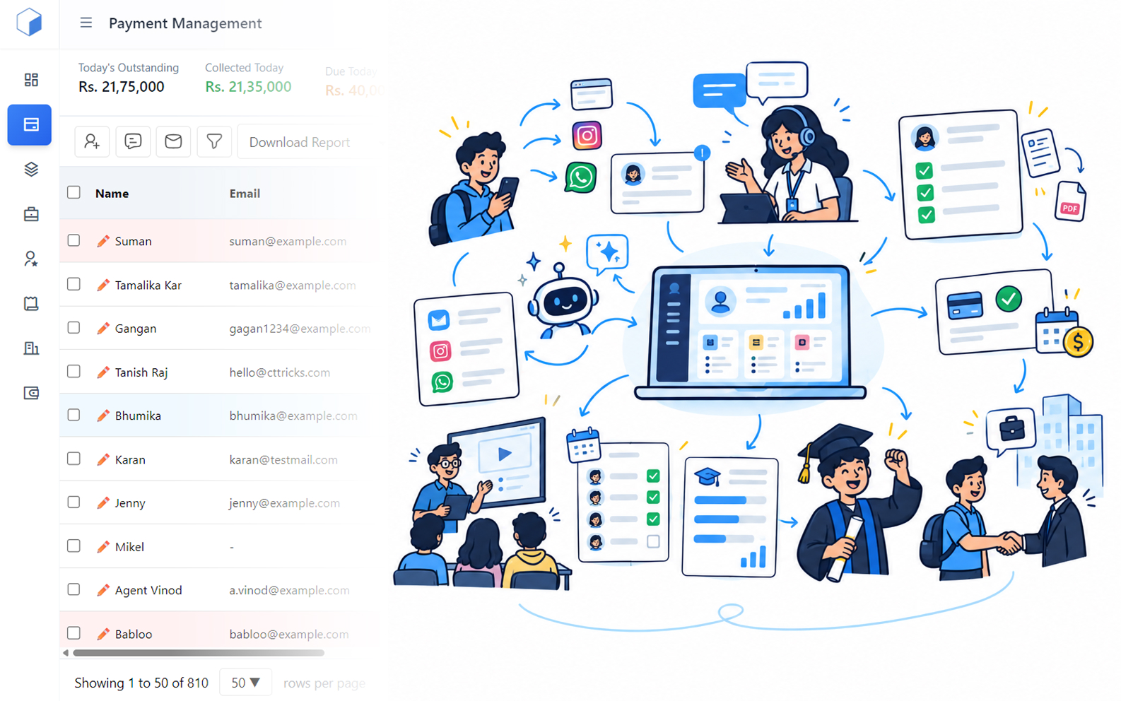 Leadstor CRM Dashboard Interface